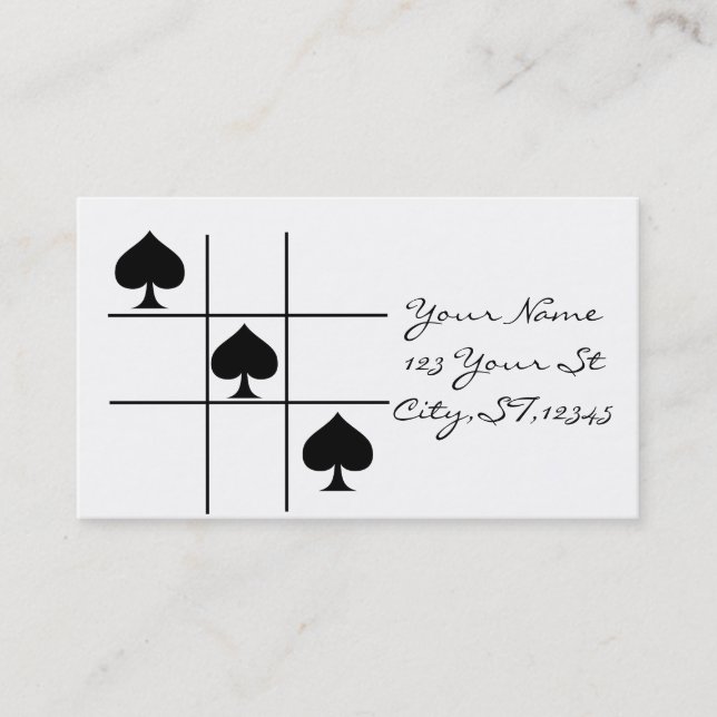 Black Spades Tic Tac Toe Thunder_Cove Business Card (Front)