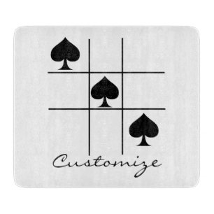Black Spades Tic Tac Toe Thunder_Cove Cutting Board
