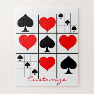 Black Spades Tic Tac Toe Thunder_Cove Jigsaw Puzzle