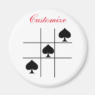 Black Spades Tic Tac Toe Thunder_Cove Magnet