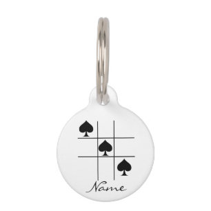 Black Spades Tic Tac Toe Thunder_Cove Pet Tag