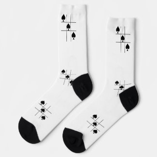 Black Spades Tic Tac Toe Thunder_Cove Socks
