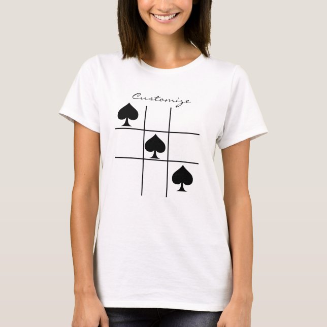 Black Spades Tic Tac Toe Thunder_Cove T-Shirt (Front)