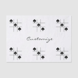 Black Spades Tic Tac Toe Thunder_Cove Tissue Paper