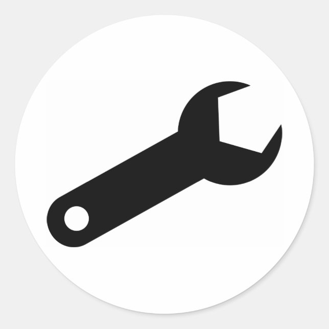 Black Spanner Classic Round Sticker (Front)