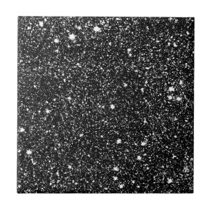 Black Sparkle Stars Tile