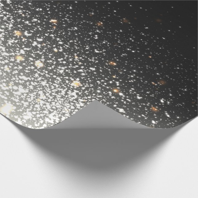 Black Sparkle Wrapping Gift Paper (Corner)