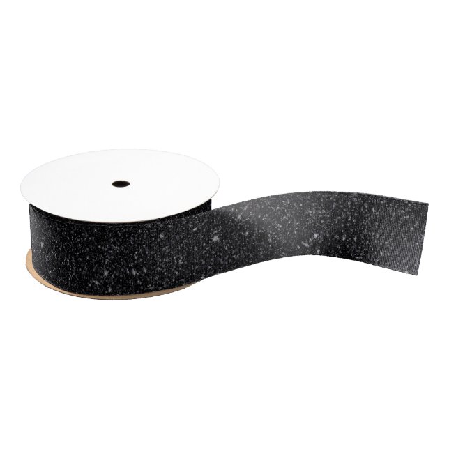 Black Sparkles Grosgrain Ribbon (Spool)