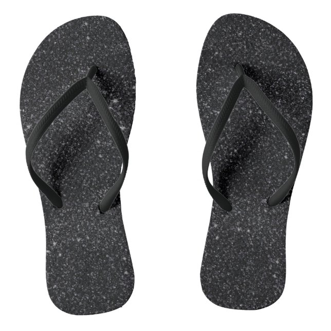 Black Sparkles Thongs (Footbed)