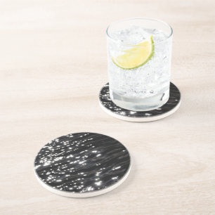 Black sparkling water coaster
