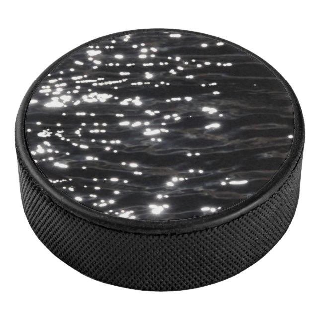 Black sparkling water hockey puck (3/4)