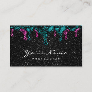 Black Sparkly Glitter Wax Epilation Pink Teal Business Card