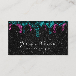 Black Sparkly Glitter Wax Epilation Pink Teal Business Card