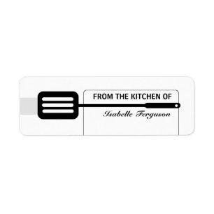 Black Spatula Kitchen Return Address Label