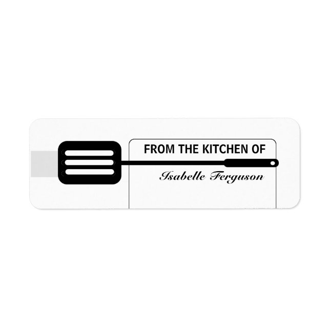 Black Spatula Kitchen Return Address Label (Front)
