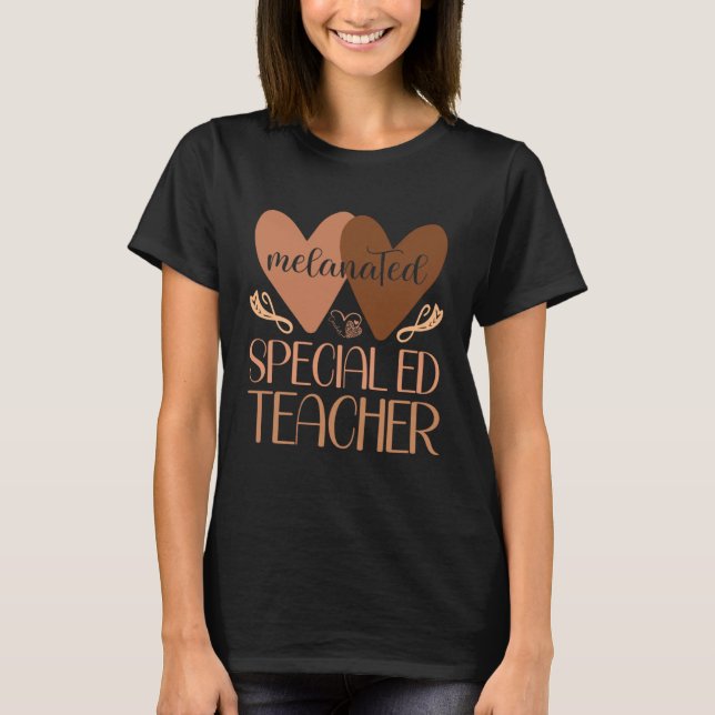 Black Special Ed Teacher Black History Women Afric T-Shirt (Front)