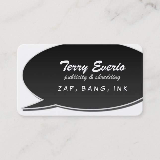Black Speech Bubble Card (Front)