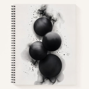 Black Spheres Modern Abstract Art Notebook