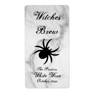 Black Spider Classy Marble Wine Label