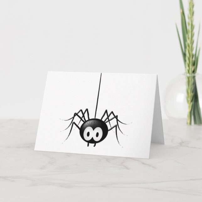 Black Spider Cute Halloween Gift Card (Front)