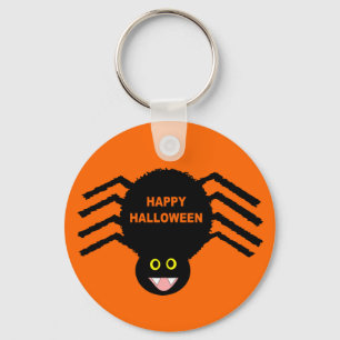 Black Spider Halloween Keychain