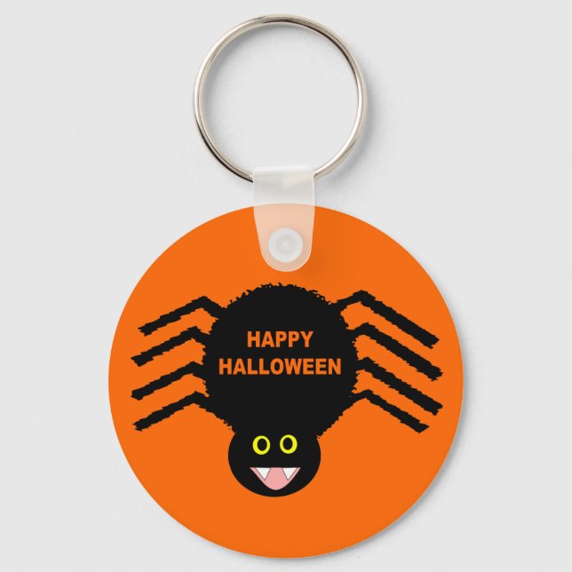 Black Spider Halloween Keychain (Front)