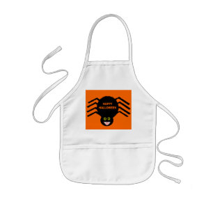 Black Spider Halloween Kids Cooking Apron