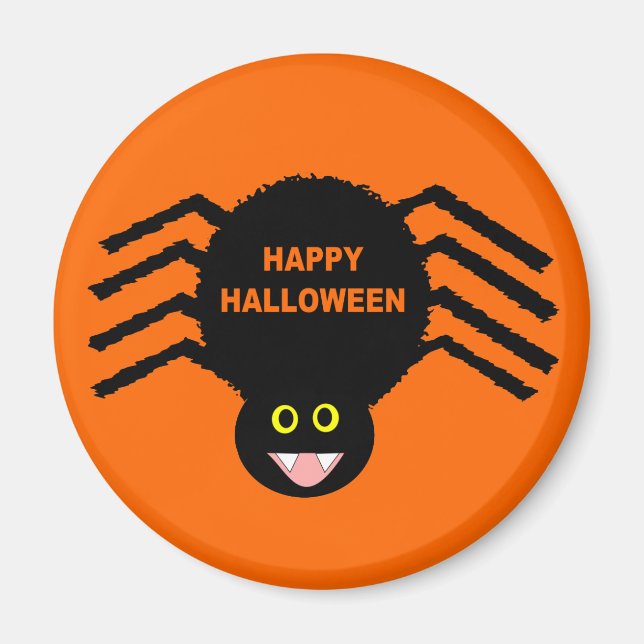 Black Spider Halloween Magnet (Front)