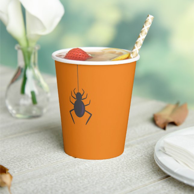 Black Spider Halloween party Paper Cups (Insitu)