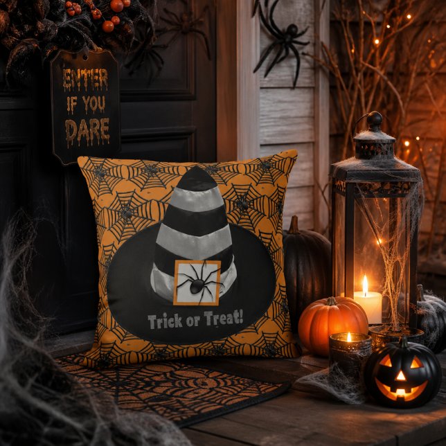 Black Spider Halloween Witch Hat / Spooky Cushion (Creator Uploaded)