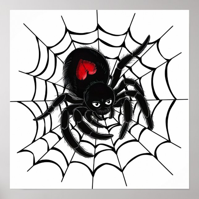 Black Spider in Web Poster (Front)