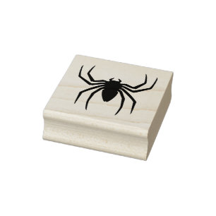 Black Spider Rubber Stamp