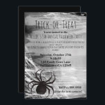 Black Spider Spiderweb Halloween Party Invitations<br><div class="desc">Costumes & Cocktails Halloween Party Invitations.</div>