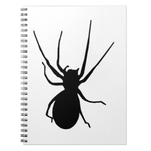 Black Spider Spiral Notebook