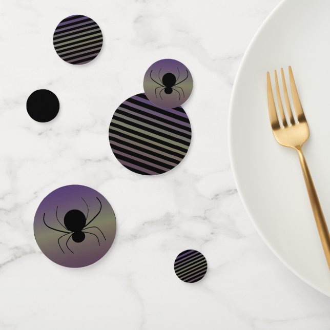 Black Spider Stripes Design Confetti (Group)