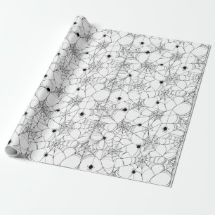 Black Spider Web Halloween Wrapping Paper