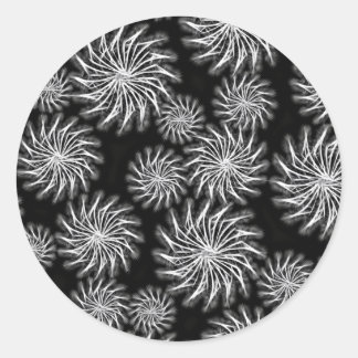 Black spinning stars energetic pattern sticker