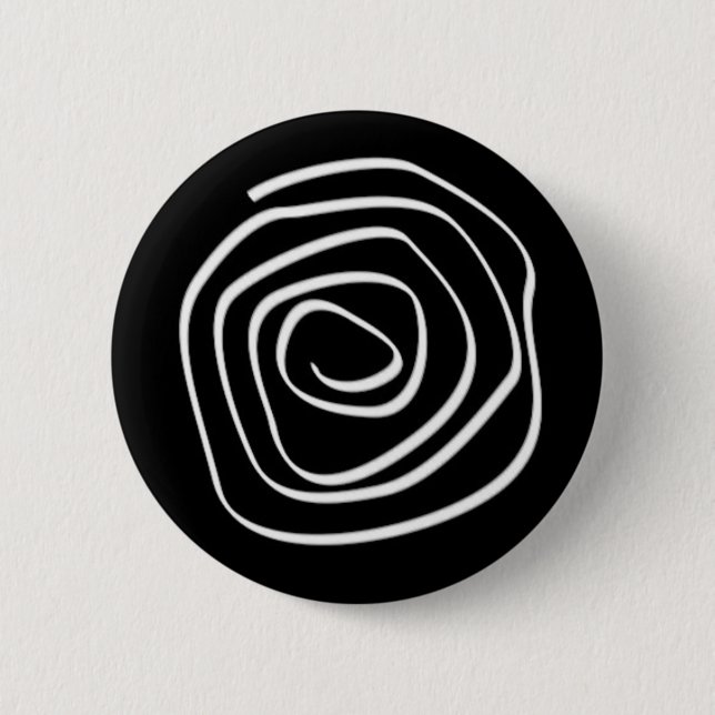 Black Spiral 6 Cm Round Badge (Front)