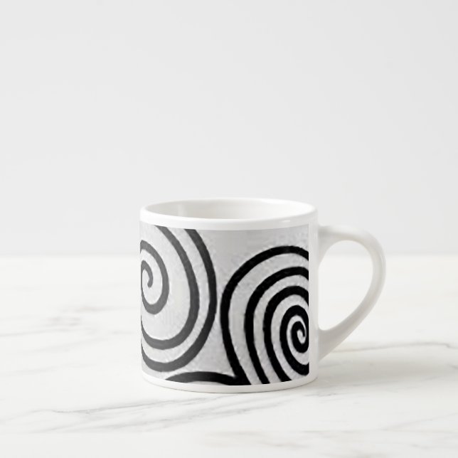 Black Spiral Cycle Expresso Mug (Right)