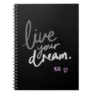 Black Spiral Notebook – "LiveYourDream." Journal