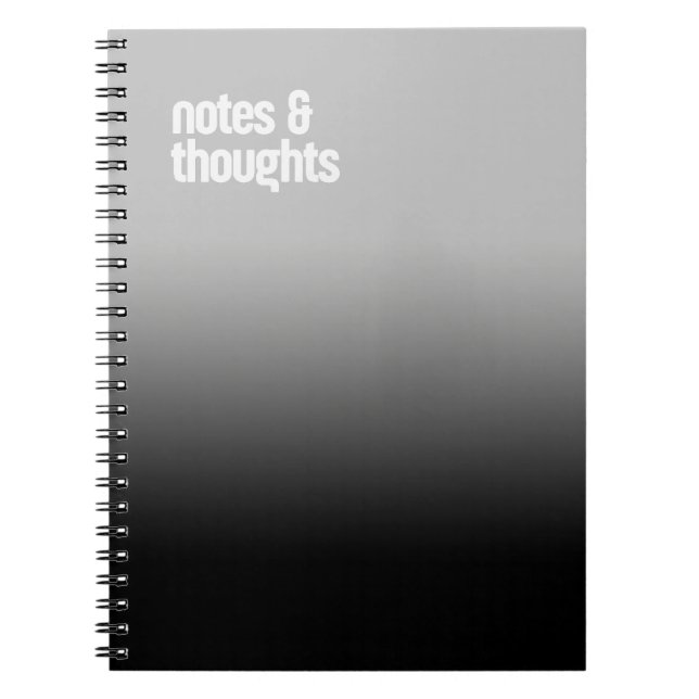 Black Spiral Notebook – "Notes & Thought" journal (Front)