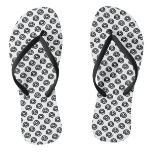 Black Spirals on white Thongs