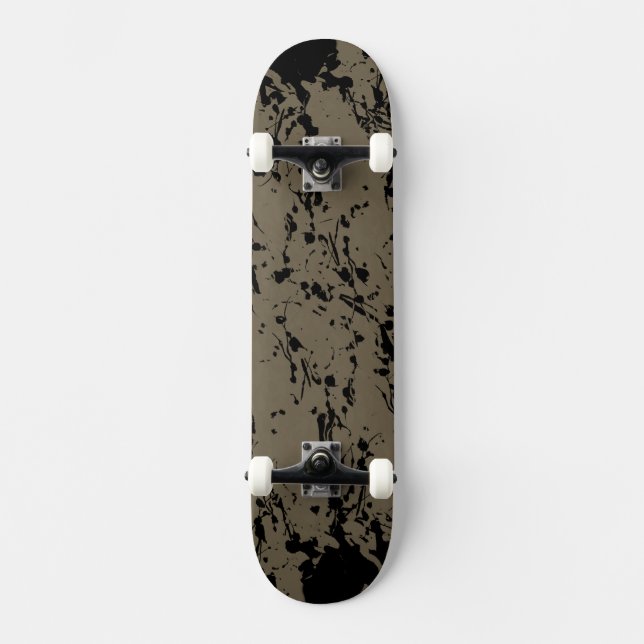 Black Splash and Drip Skateboard (Front)