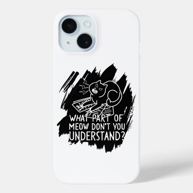 Black Splash Funny Cat Quote Case-Mate iPhone Case (Back)