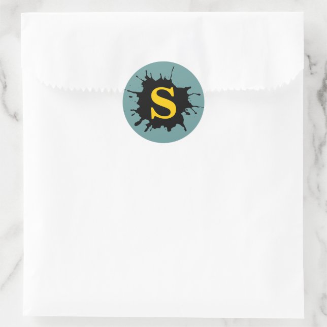 Black Splash Label with Initial Letter (Bag)