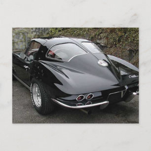 Black Split Window Classic Corvette Postcard