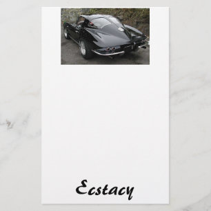 Black Split Window Classic Corvette Stationery