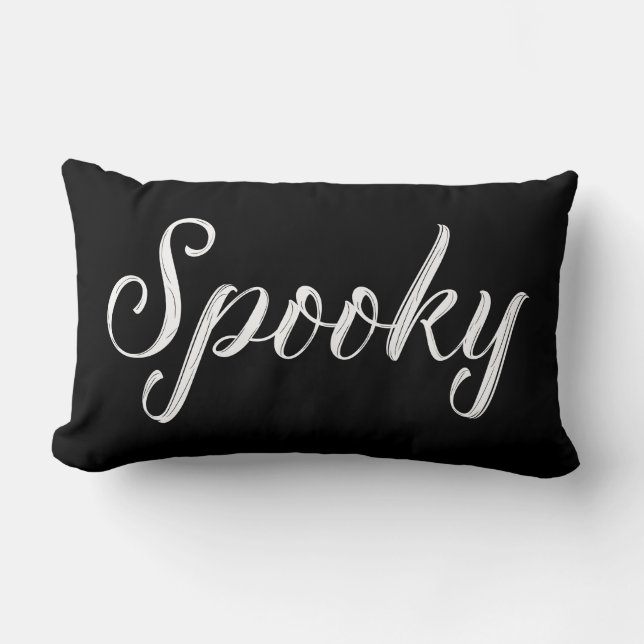 Black Spooky Halloween Pillow (Front)