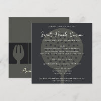 BLACK SPOON FORK COOKING CLASS INVITE TEMPLATE