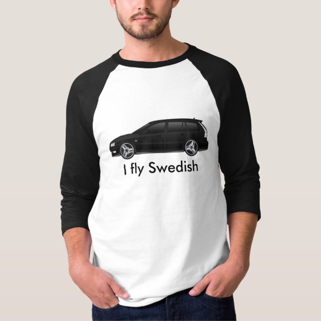 black sportkombi, I fly Swedish T-Shirt (Front)